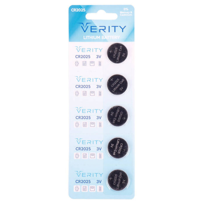 VERITY CR2025 MINICELL BATTERY PACK OF 5