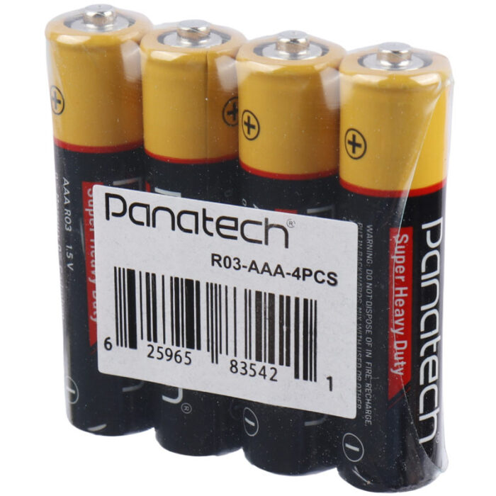 PANATECH SUPER HEAVY DUTY R03 1.5V AAA BATTERY 4 OF PACK